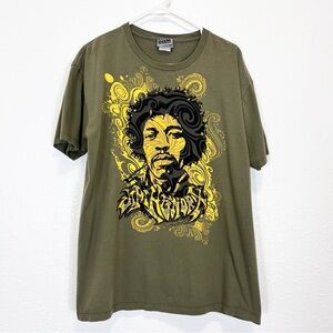 Jimi Hendrix 2006 T-Shirt Green With Black Velvet By ODM Size XL